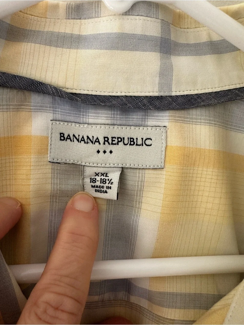 Banana Republic Men's Plaid Button-Down Shirt - Yellow & Light Blue